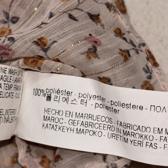 ZARA TRAFALUC COLLECTION Crop Top One Shoulder/Sleeve‎ Pink Floral Ruffle SzXS - Picture 8 of 8